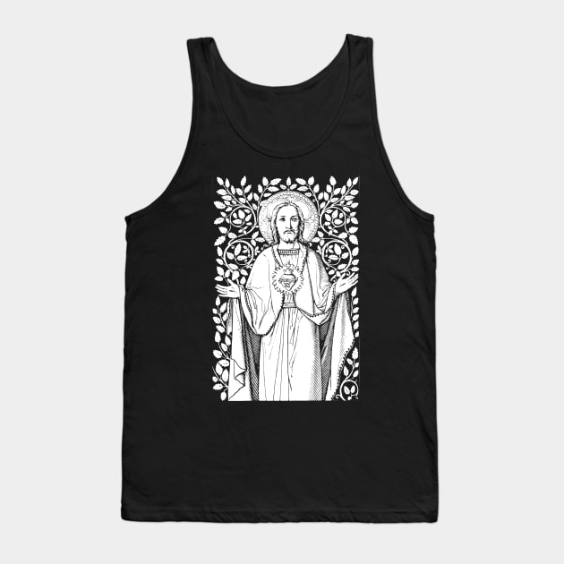 Jesus Christ with his Sacred Heart Tank Top by Beltschazar